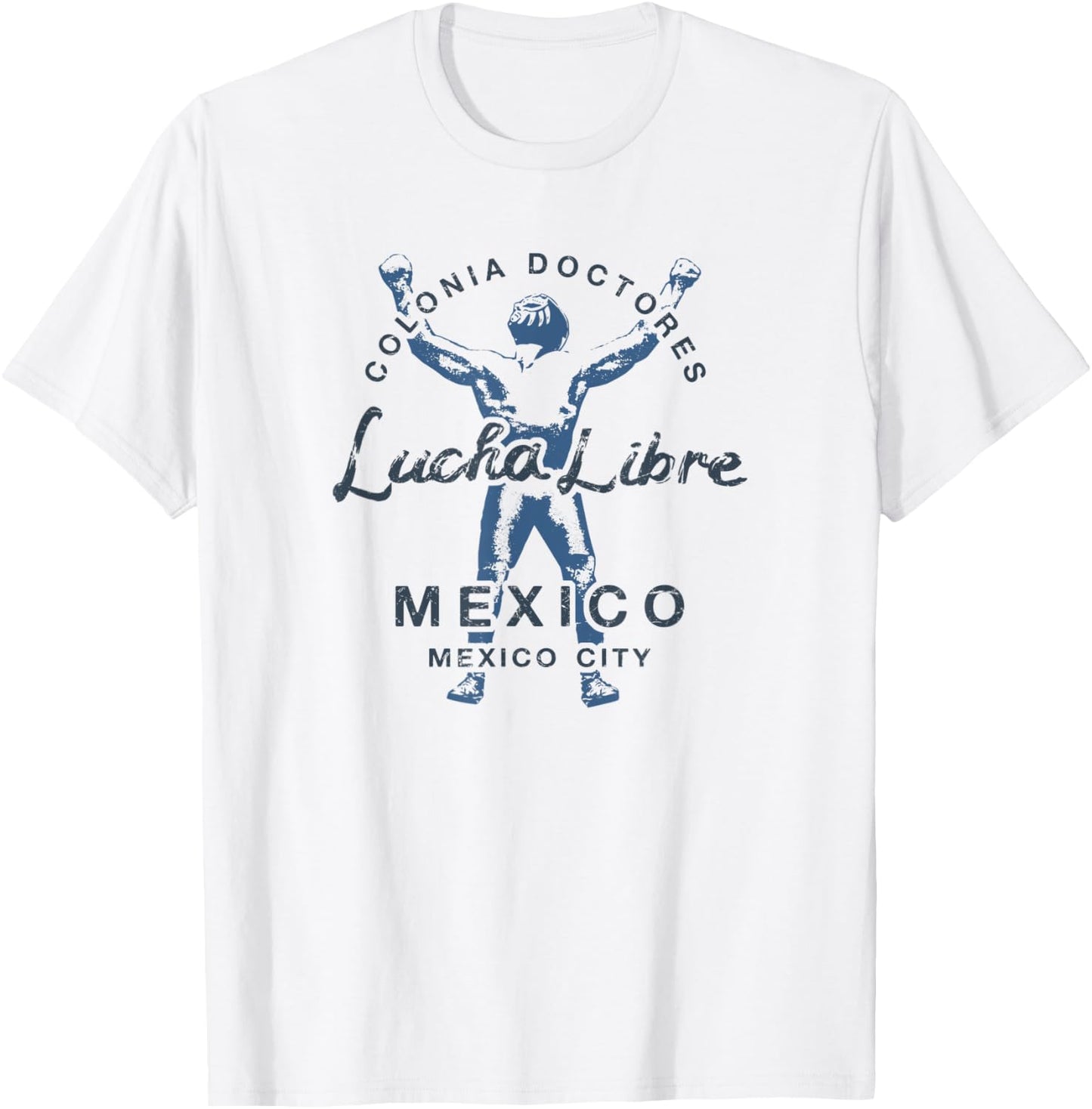 Lucha Libre Wrestling Retro Mexico City T-Shirt - T-Shirt | White