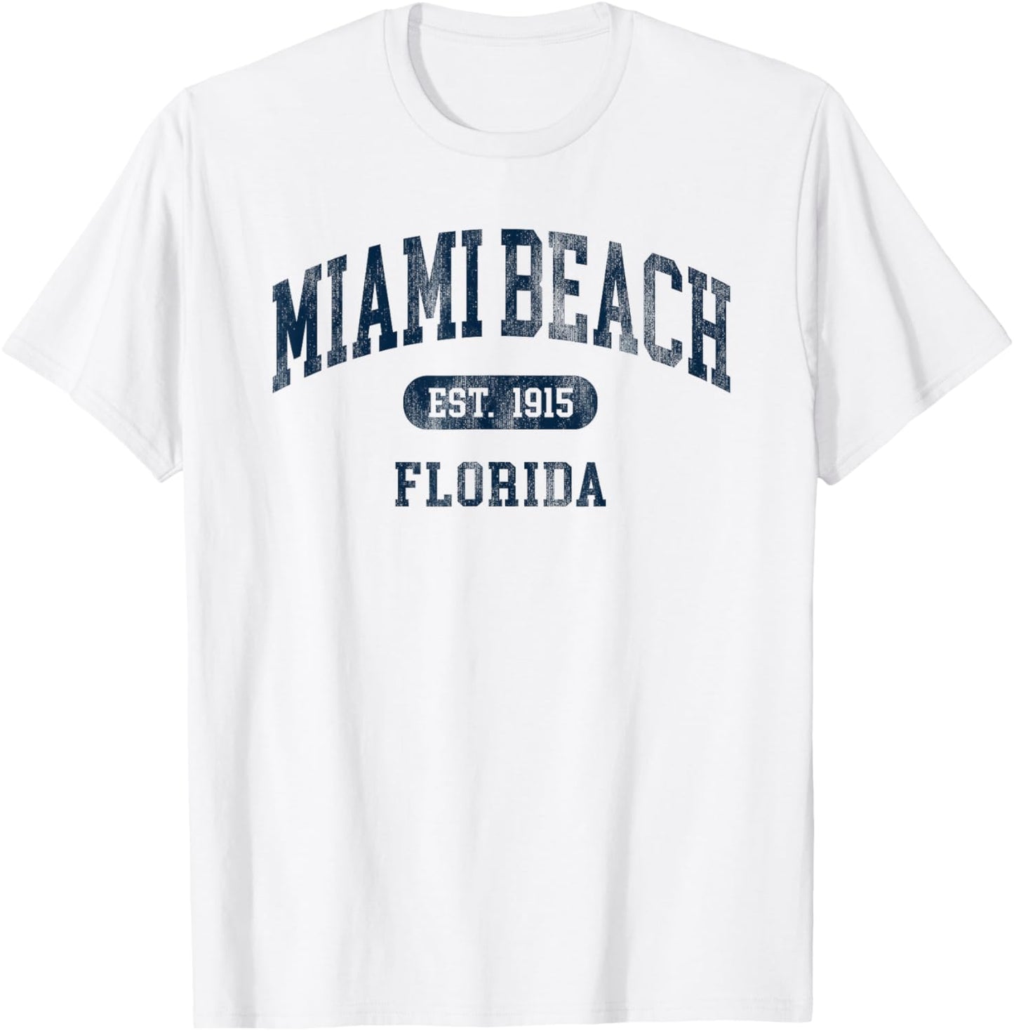 Miami Beach Florida Retro Preppy Throwback Vacation Souvenir T-Shirt - T-Shirt | White