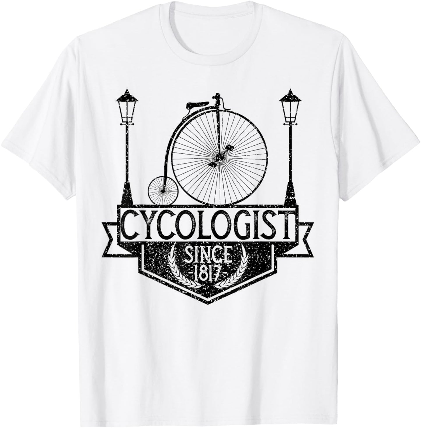 Cycologist Gentleman Vintage Bicycle Penny Farthing 1817 T-Shirt - T-Shirt | White