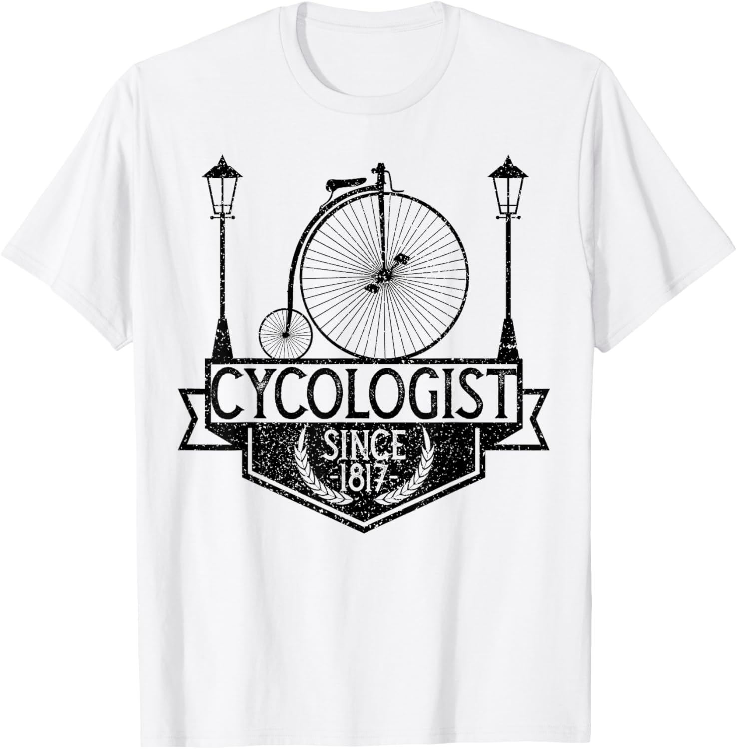Cycologist Gentleman Vintage Bicycle Penny Farthing 1817 T-Shirt - T-Shirt | White