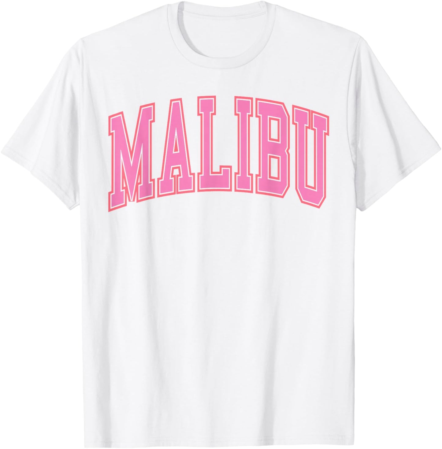 Preppy Varsity Pink Malibu California Teen Girls T-Shirt - T-Shirt | White
