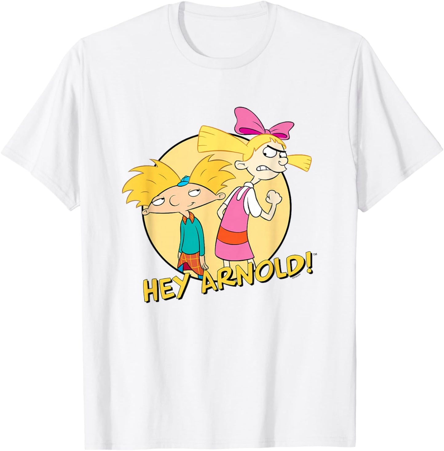 Hey Arnold! Iconic Arnold And Helga Rivalry Chest Poster T-Shirt - T-Shirt | White