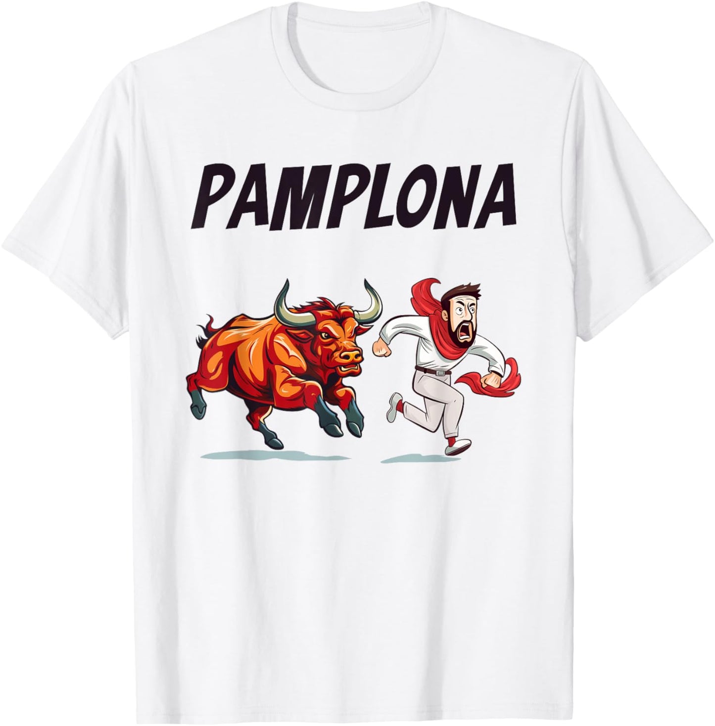 Pamplona Bull Running T-Shirt - T-Shirt | White