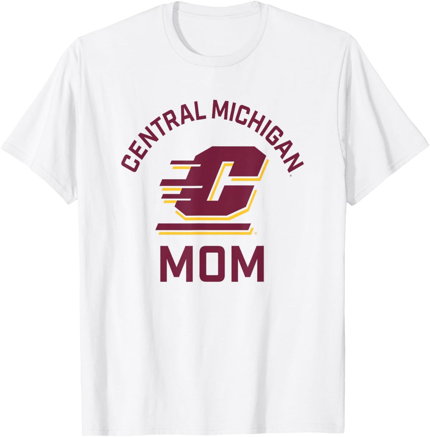 Central Michigan University CMU Chippewas Arched Mom T-Shirt - T-Shirt | White