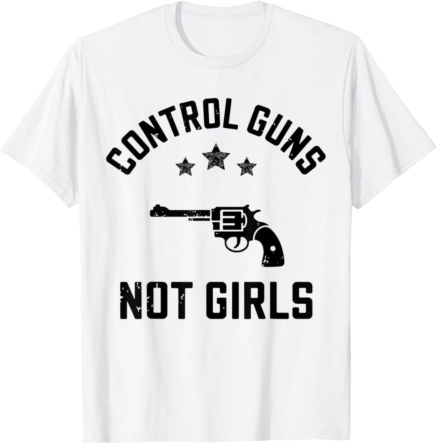 Retro Pink Control Guns Not Girls Shirt T-Shirt - T-Shirt | White