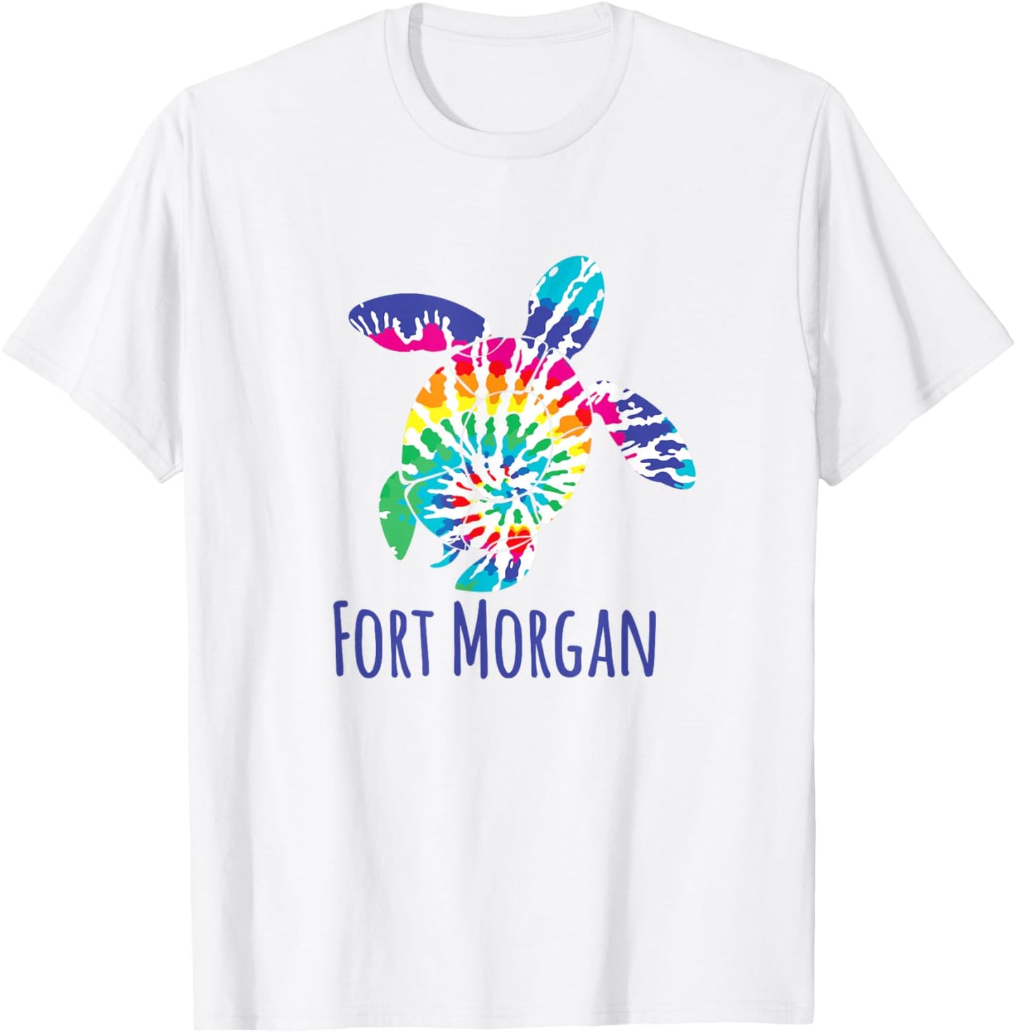 Fort Morgan Alabama Beach Tie Dye Batik Loggerhead Turtle T-Shirt - T-Shirt | White