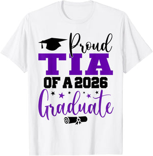 Senior 2026 Proud Tia A Class of 2026 Graduate T-Shirt - T-Shirt | White