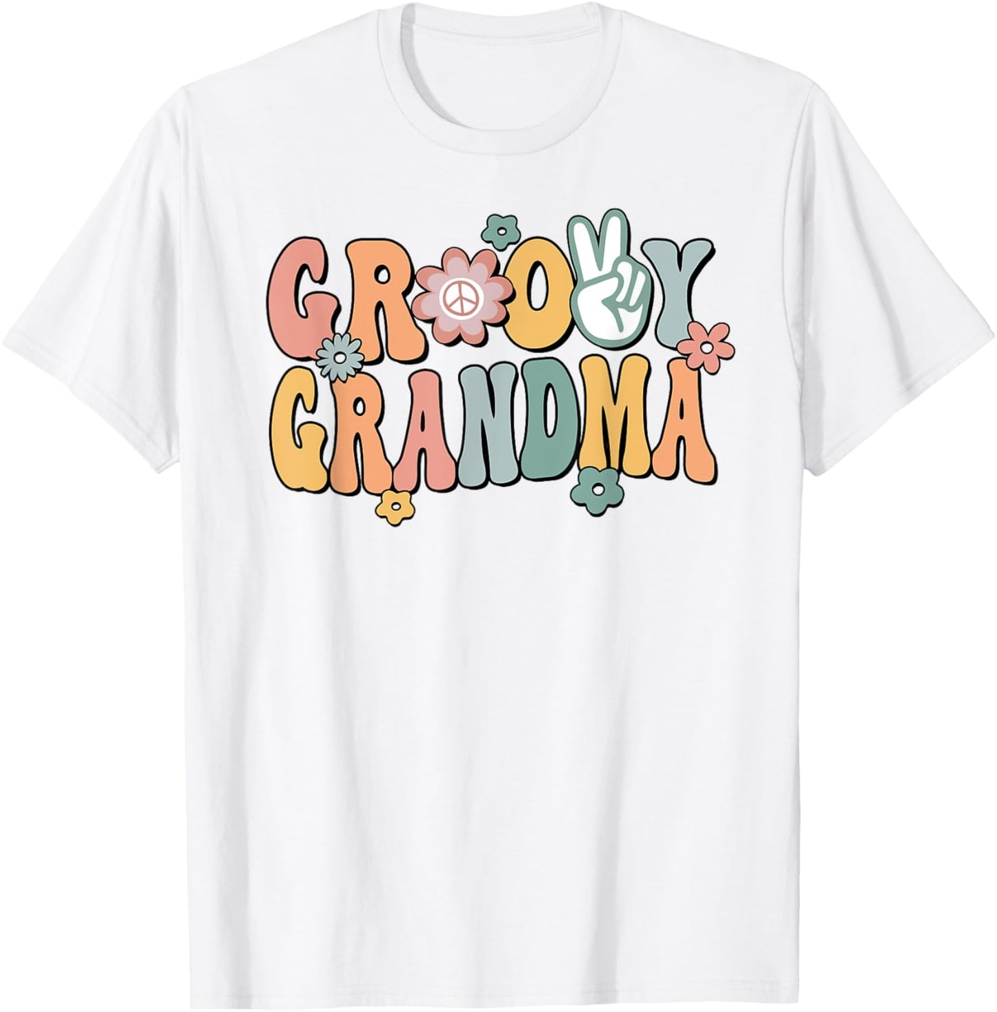 Groovy Grandma Retro Gigi Matching Family 1st Birthday Party T-Shirt - T-Shirt | White
