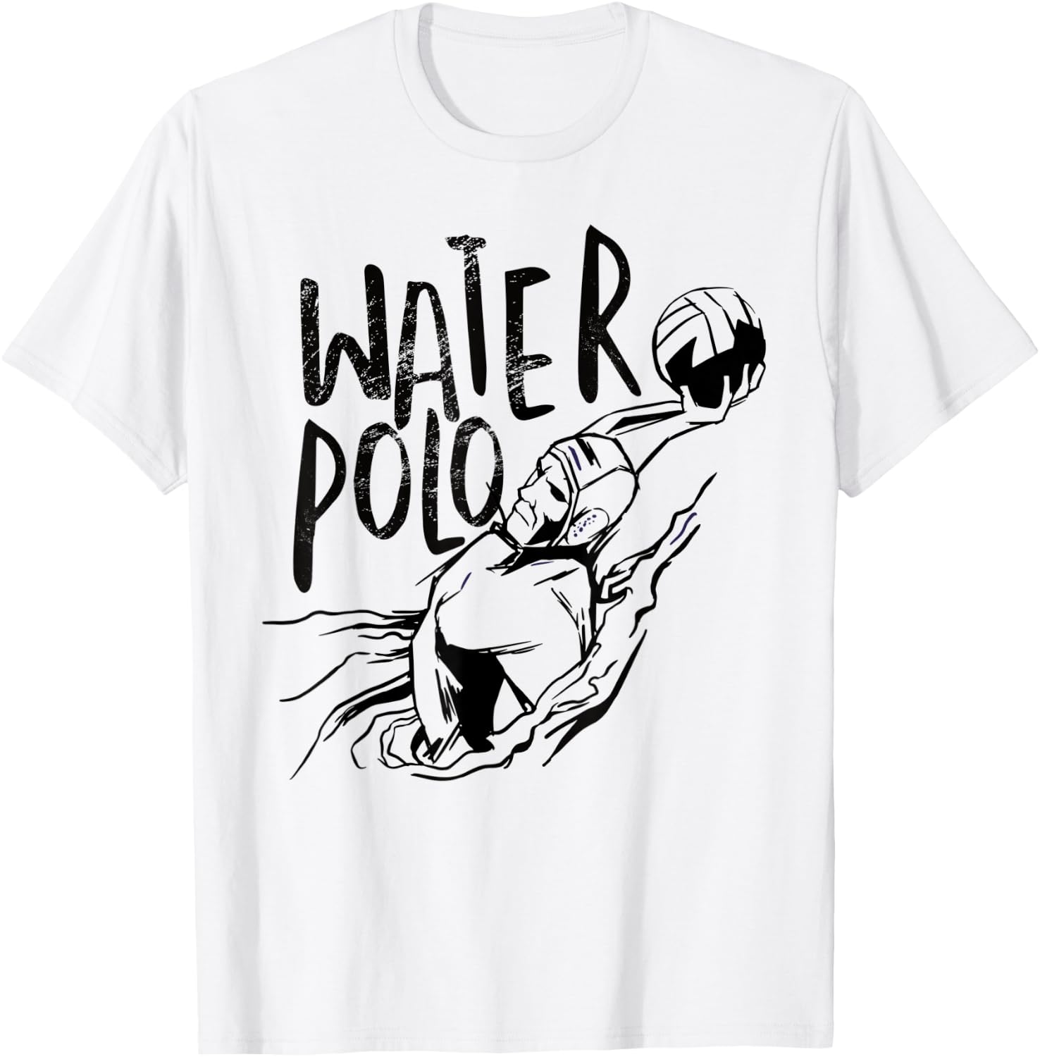 Water Polo Player Grunge Style - WaterPolo Design Ideas T-Shirt - T-Shirt | White