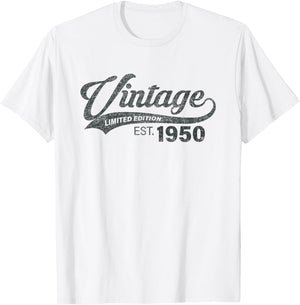 Vintage 1950 75 Years Old Bday 75th Birthday Gift Men Women T-Shirt - T-Shirt | White