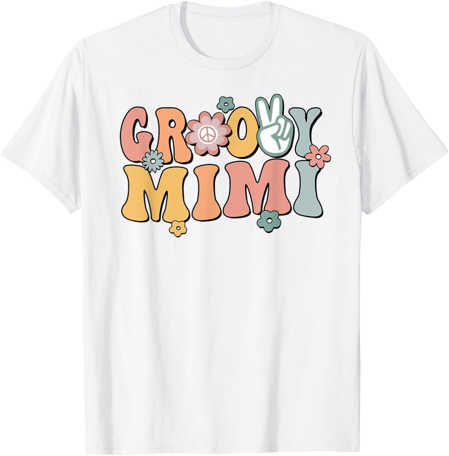 Groovy Mimi Retro Grandma Matching Family 1st Birthday Party T-Shirt - T-Shirt | White