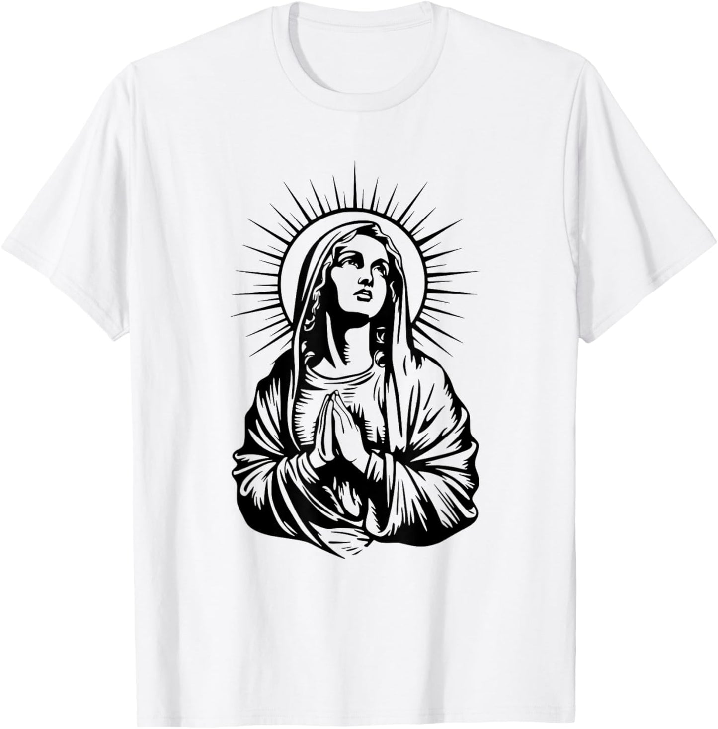 Tattoo Style Virgin Mary T-Shirt - T-Shirt | White
