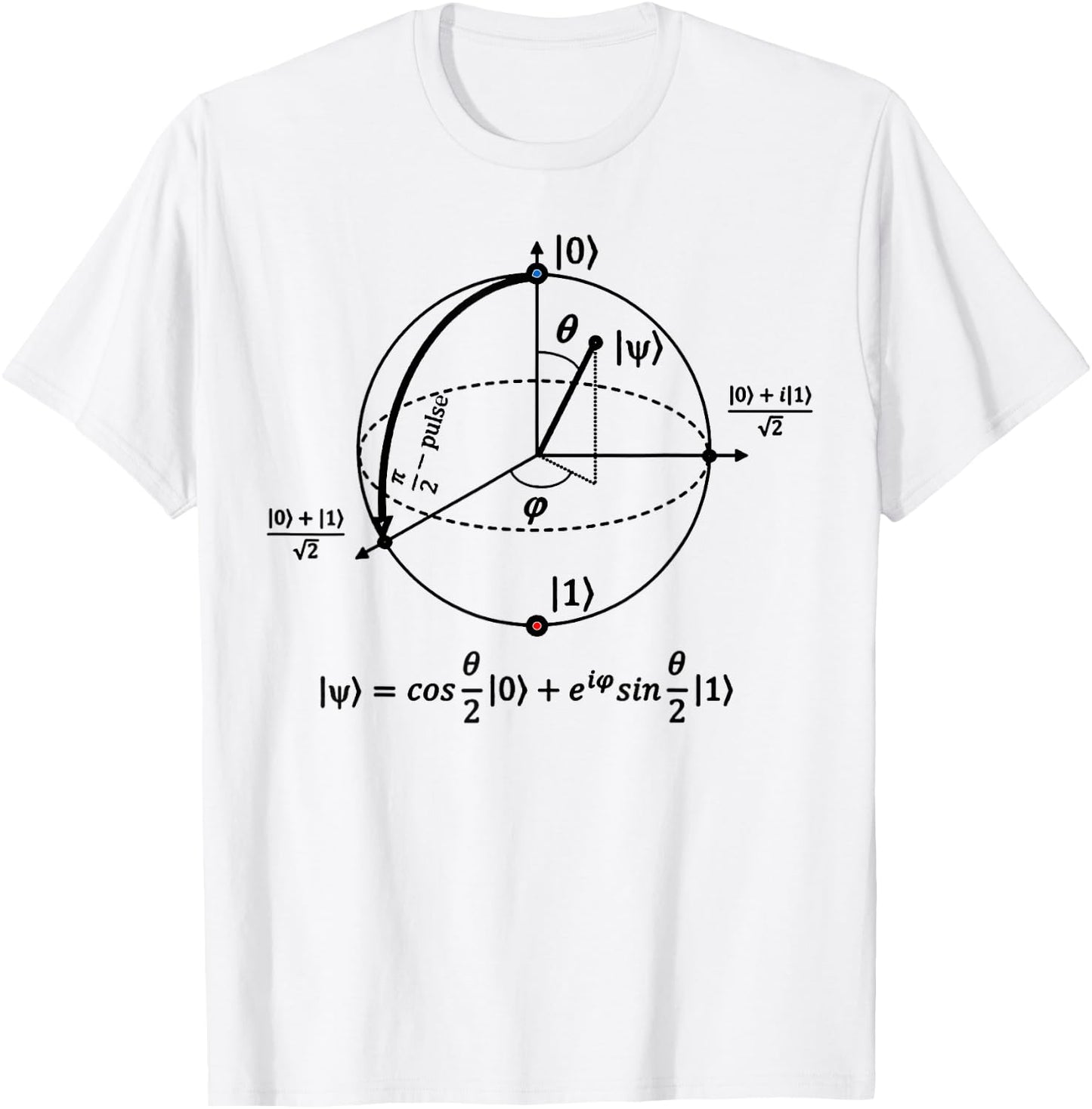 Bloch Sphere of Quantum Information, Physics and Science T-Shirt - T-Shirt | White