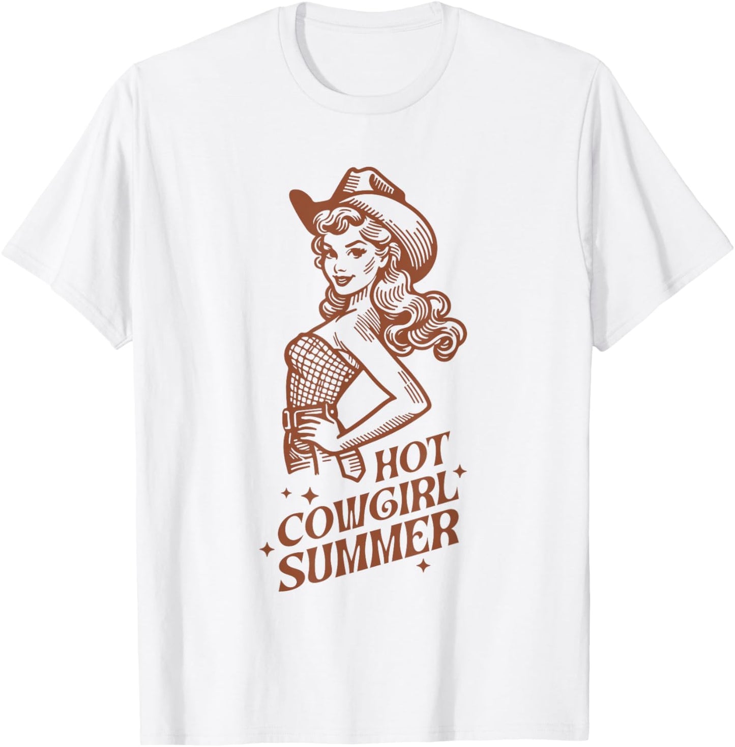 Women's Retro Western Rodeo Cowgirl Country Shirt , white, S T-Shirt - T-Shirt | White