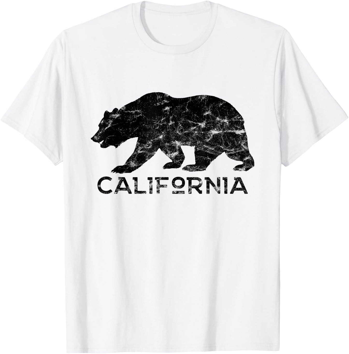 California Bear Retro Distressed Vintage T-Shirt - T-Shirt | White
