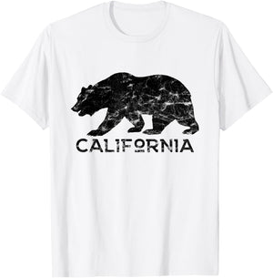 California Bear Retro Distressed Vintage T-Shirt - T-Shirt | White