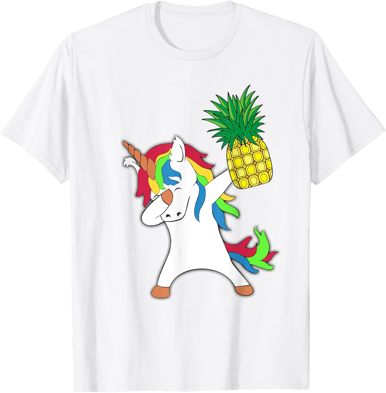 Dabbing Unicorn Horse Pineapple Aloha Beach Hawaiian Gift Women Kids T-Shirt - T-Shirt | White