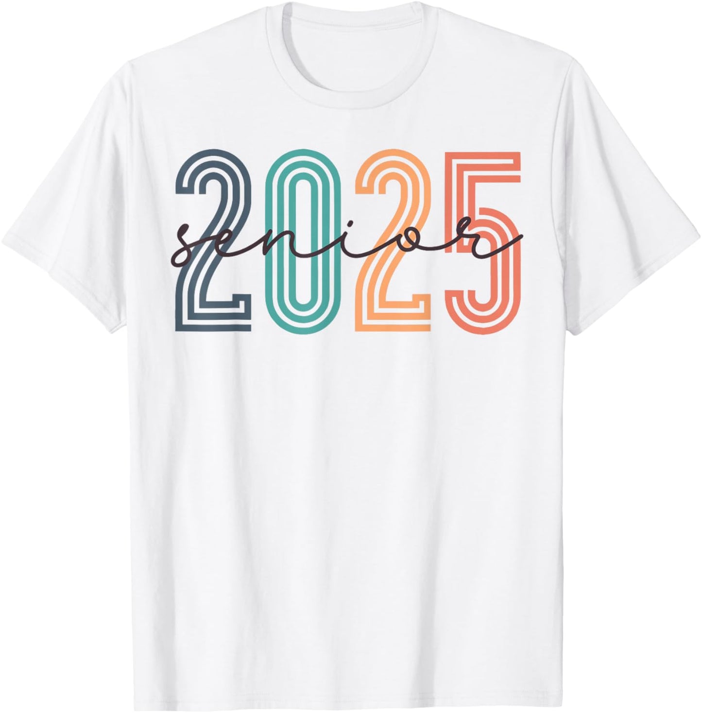 Senior 2025 Class Of 2025 Back To School Retro Graduation T-Shirt - T-Shirt | White