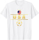 American Flag Soccer Shirt Women's Soccer Girls Soccer T-Shirt - T-Shirt | White