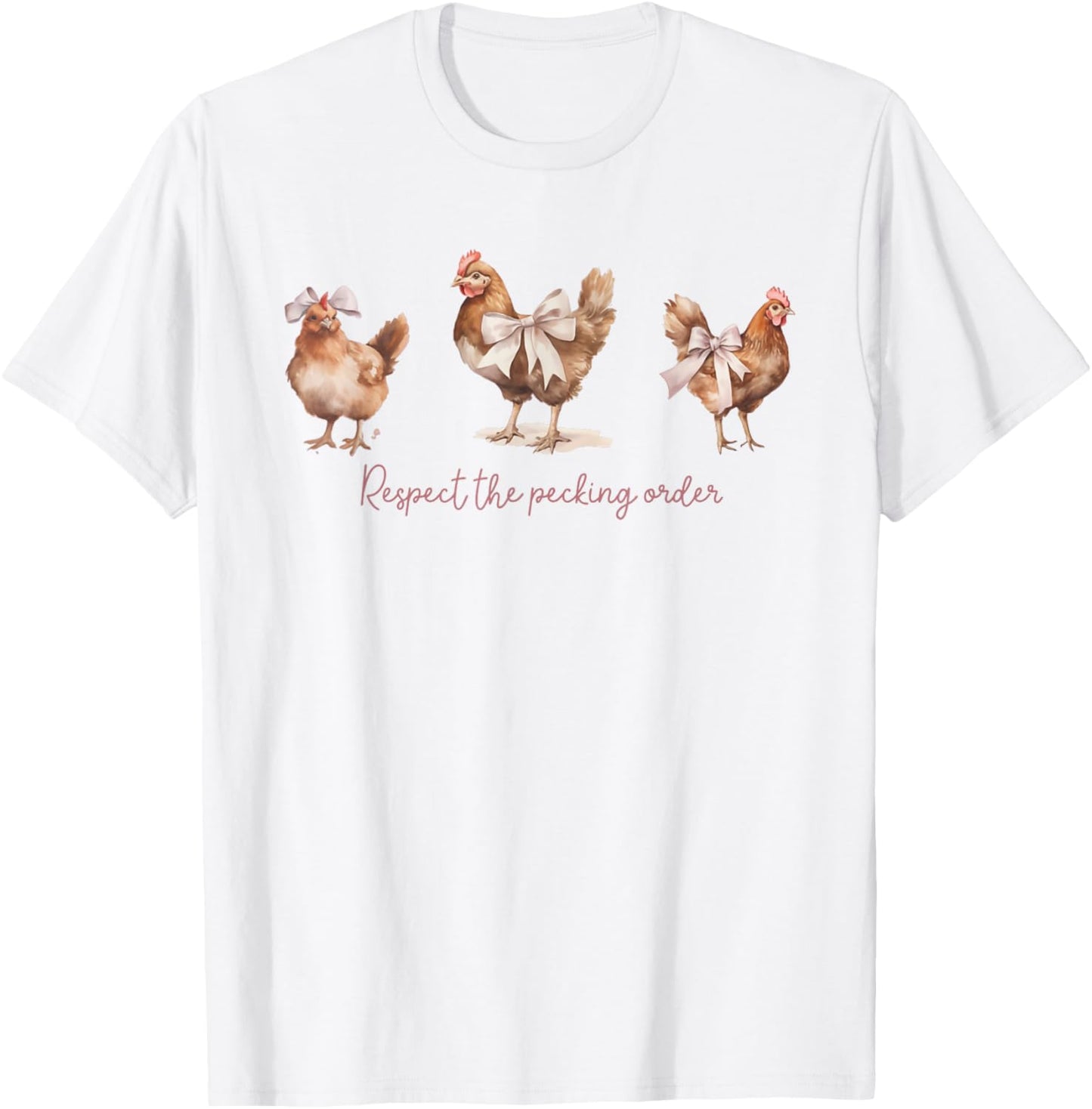 Retro Vintage Chickens and Pink Bows Coquette Clothing Women T-Shirt - T-Shirt | White