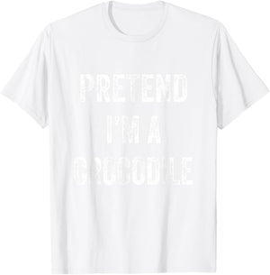 Lazy Halloween Pretend I'm Crocodile Funny Halloween Costume T-Shirt - T-Shirt | White