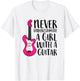 Never Underestimate a Girl with a Guitar T-Shirt - T-Shirt | White