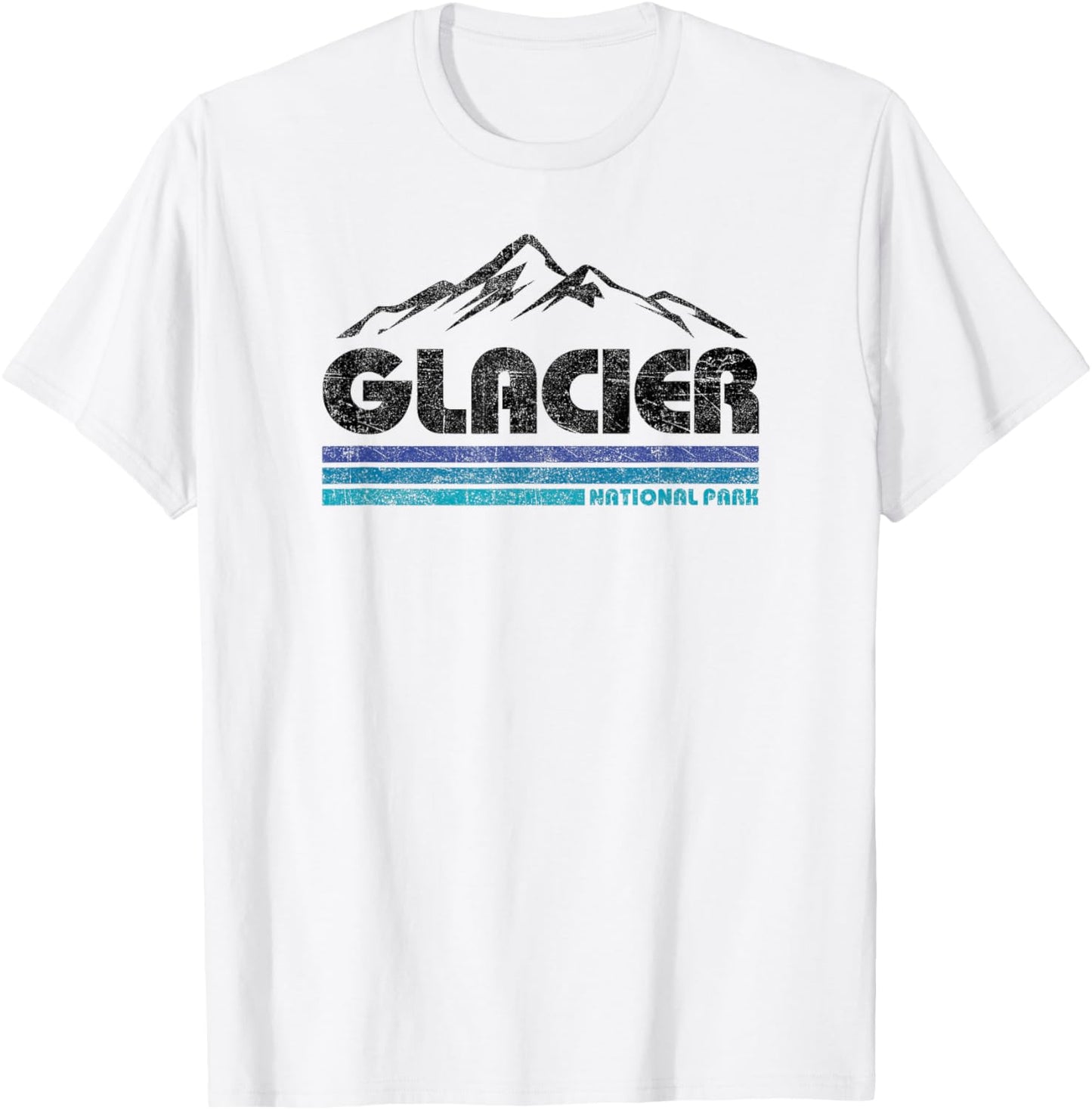Vintage Glacier National Park Retro Mountain Kids Souvenir T-Shirt - T-Shirt | White