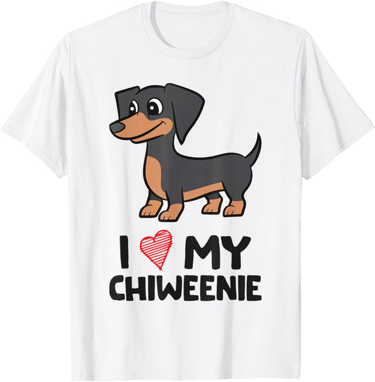 Chiweenie Dog I Love My Chiweenie T-Shirt - T-Shirt | White