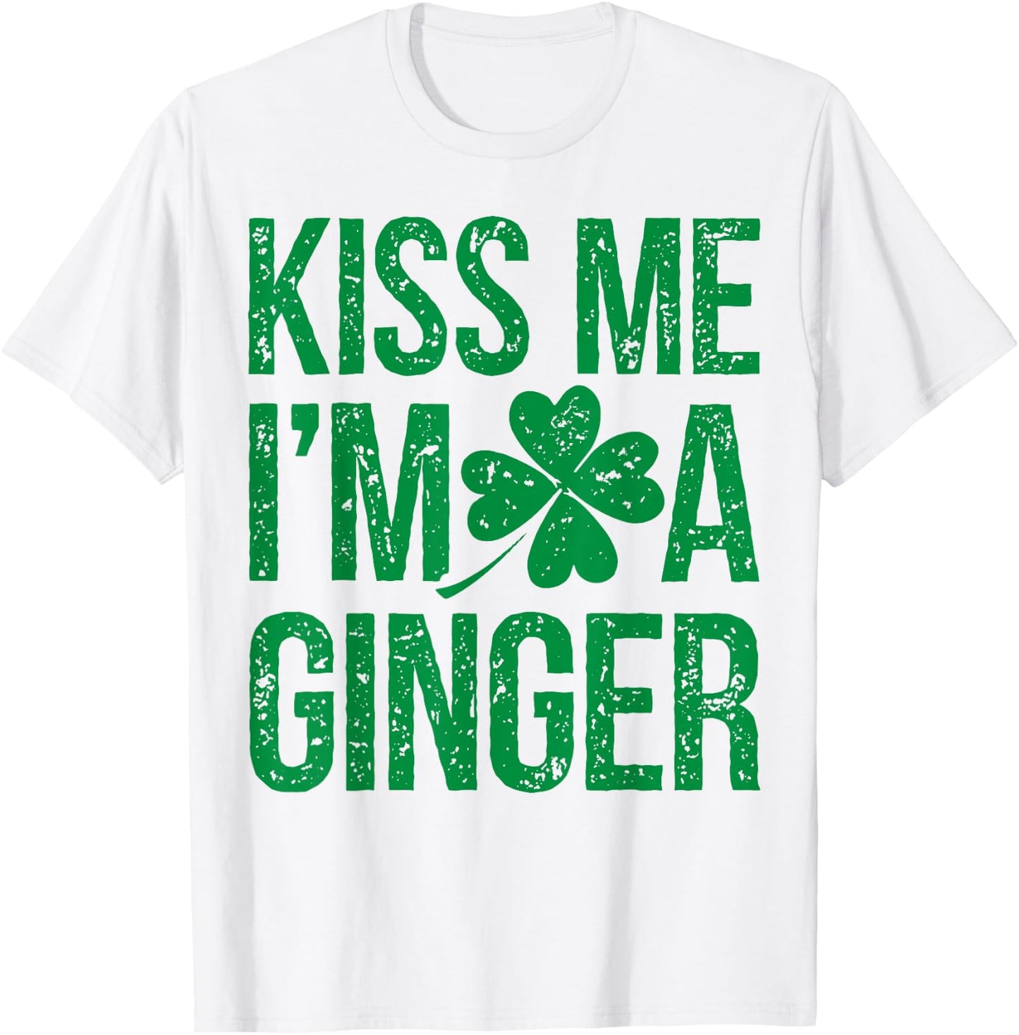 Kiss Me I'm A Ginger St Patricks Day Irish Men Women Cute T-Shirt - T-Shirt | White