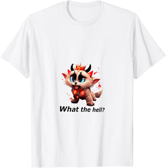 What the hell? Hell Cat - Devil Cat T-Shirt - T-Shirt | White