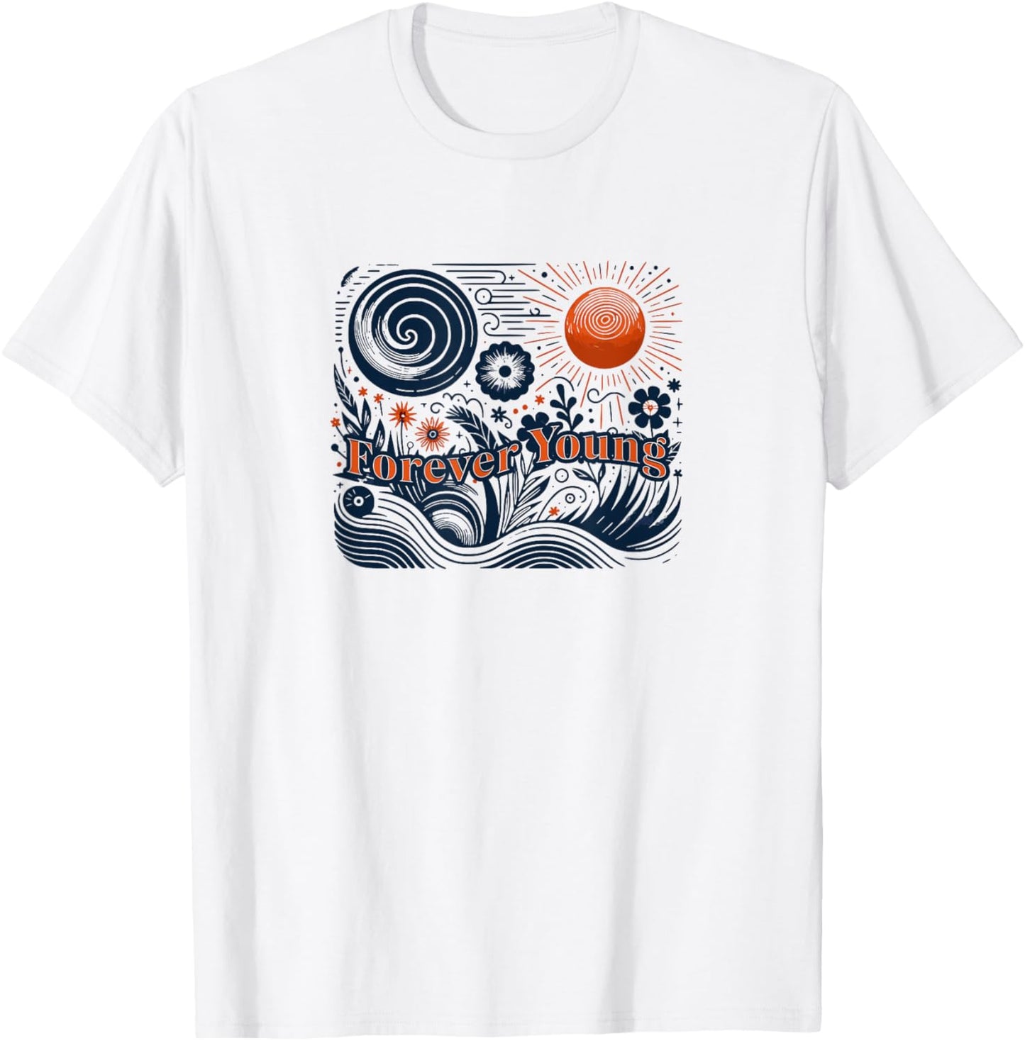 Forever Young Vintage Graphic T-Shirt - T-Shirt | White