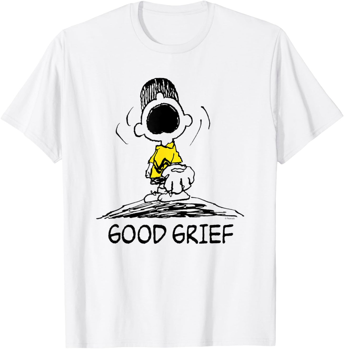 Peanuts - Charlie Brown Good Grief Baseball Mound T-Shirt - T-Shirt | White