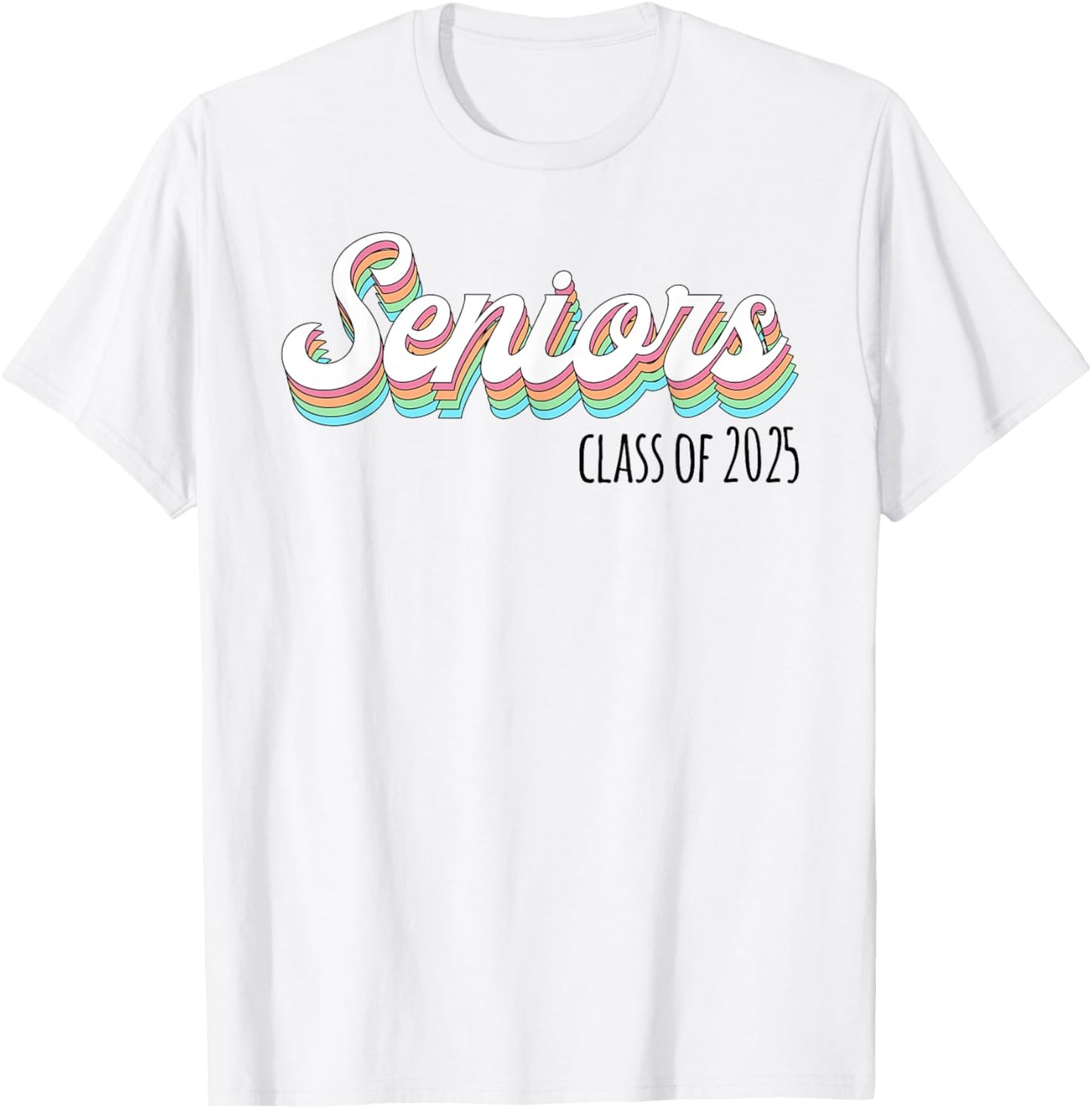 Retro Seniors Class of 2025: Senior Back to School T-Shirt - T-Shirt | White