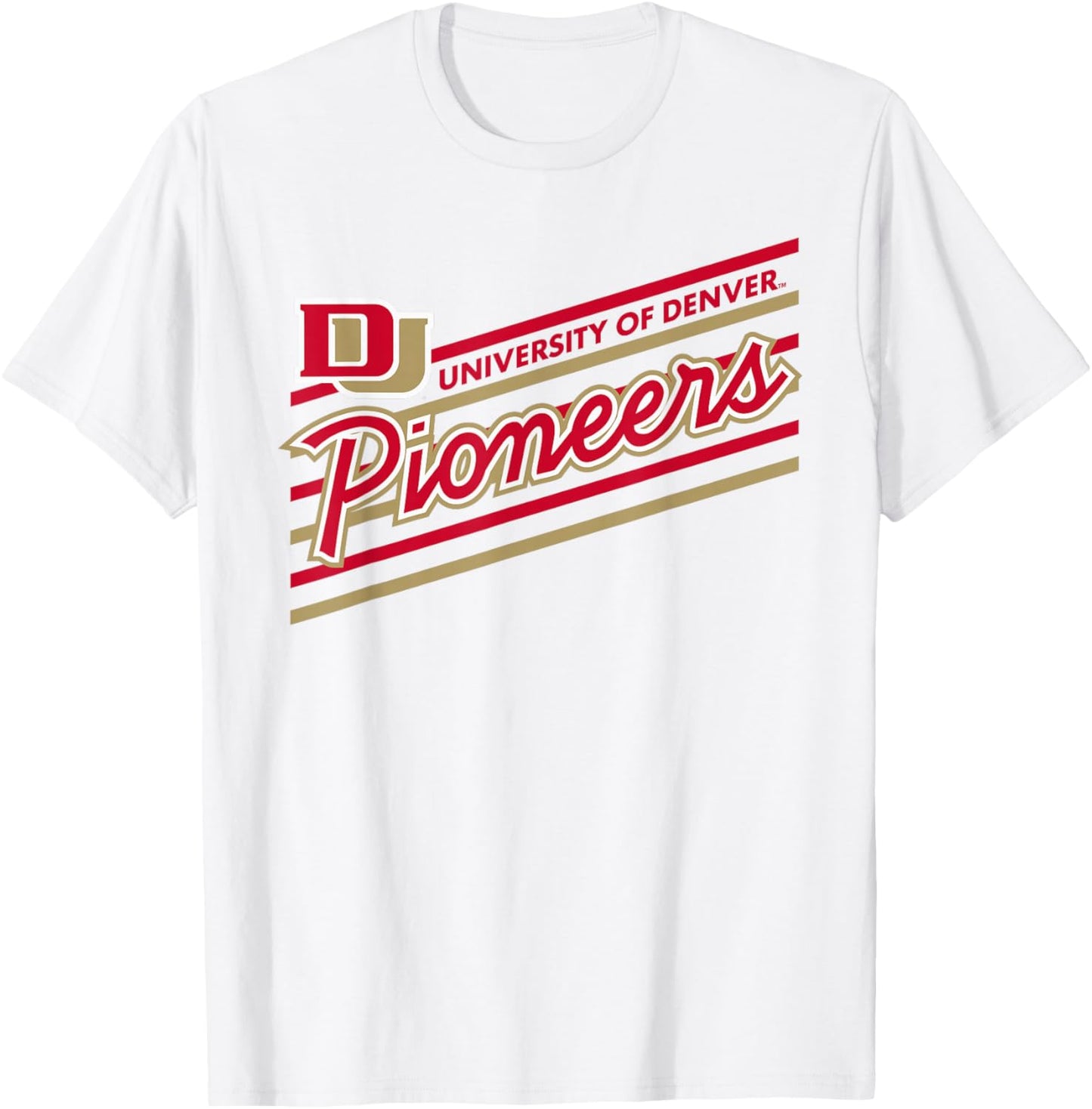 Denver Pioneers Retro Performer Gray Officially Licensed T-Shirt - T-Shirt | White