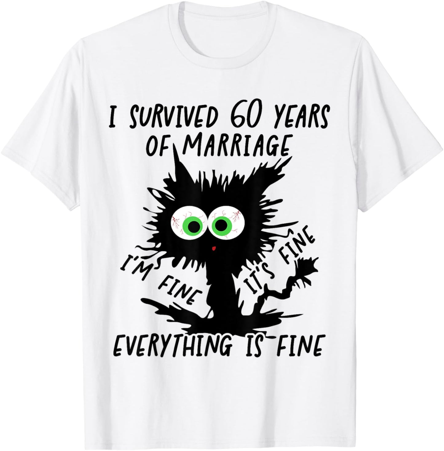 Diamond Wedding I Survived 60 Years Of Marriage T-Shirt - T-Shirt | White
