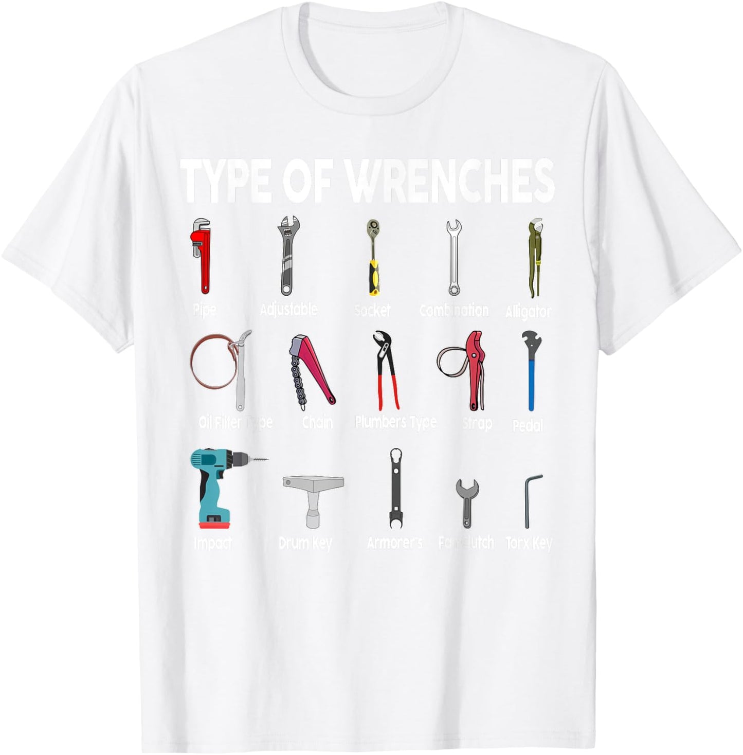 Toddler Mechanic-Shirt Types of Wrenches Technician Kids Boy T-Shirt - T-Shirt | White