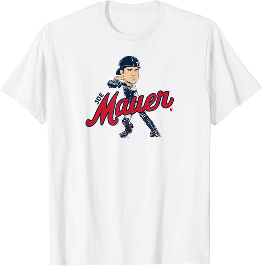 Joe Mauer - Caricature - Minnesota Baseball T-Shirt - T-Shirt | White