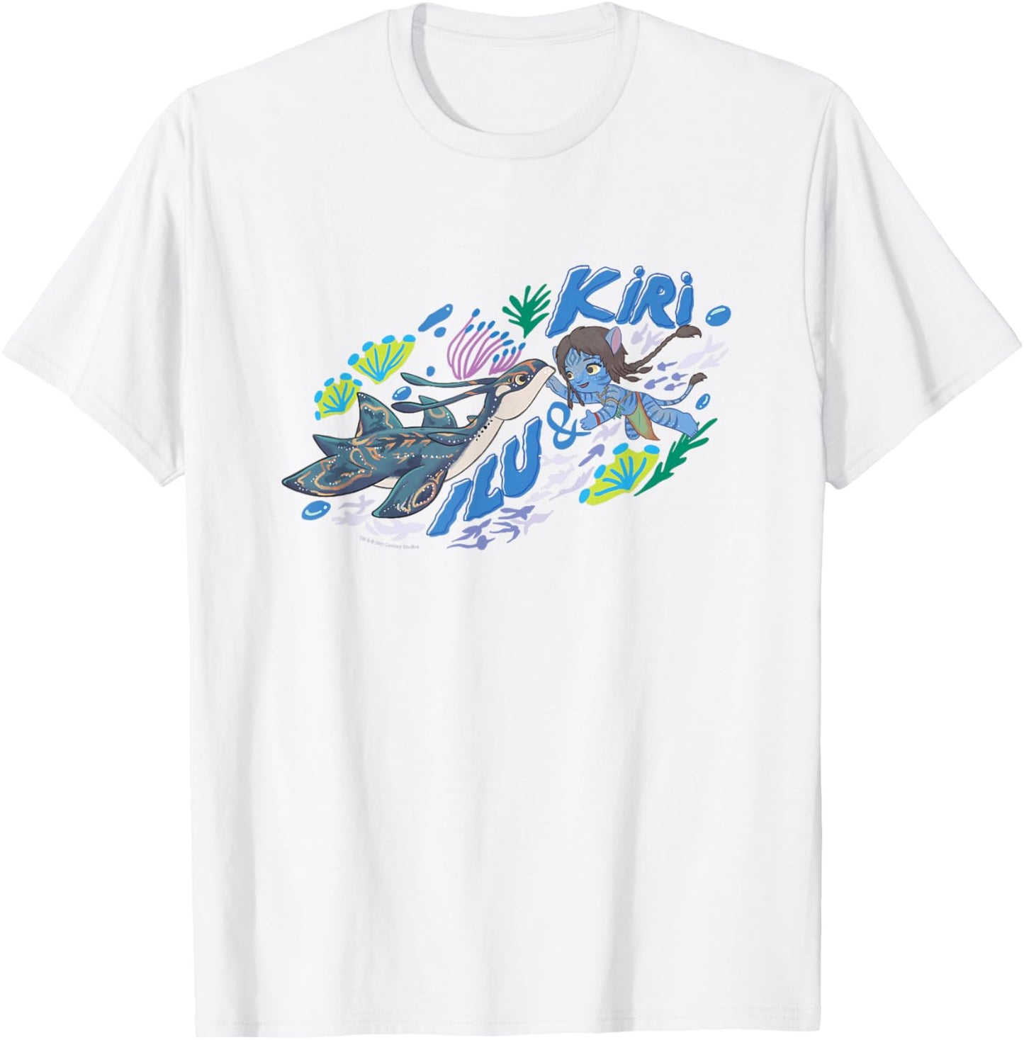 Avatar: The Way Of Water Cute Kiri & Ilu Best Friends Logo T-Shirt - T-Shirt | White