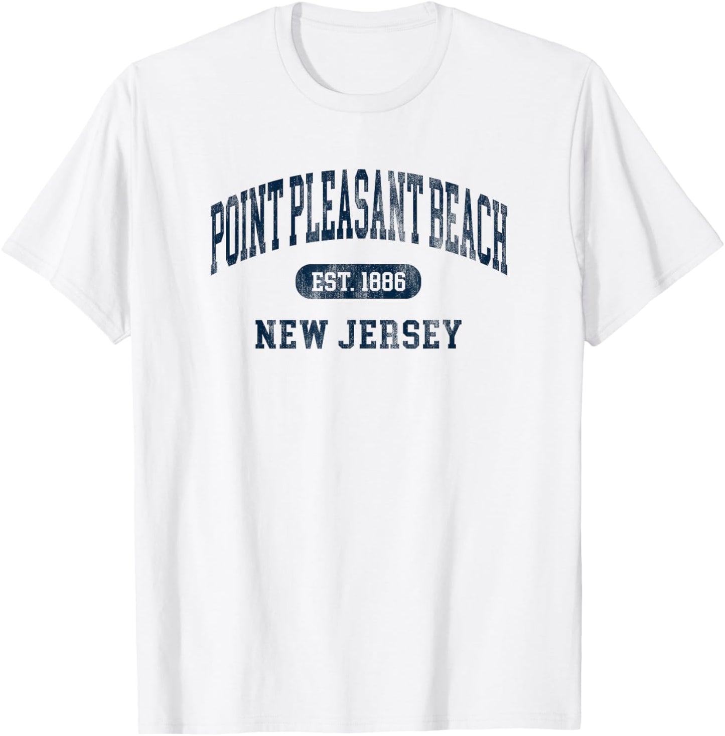 Vintage Point Pleasant Beach NJ Retro Preppy Throwback T-Shirt - T-Shirt | White