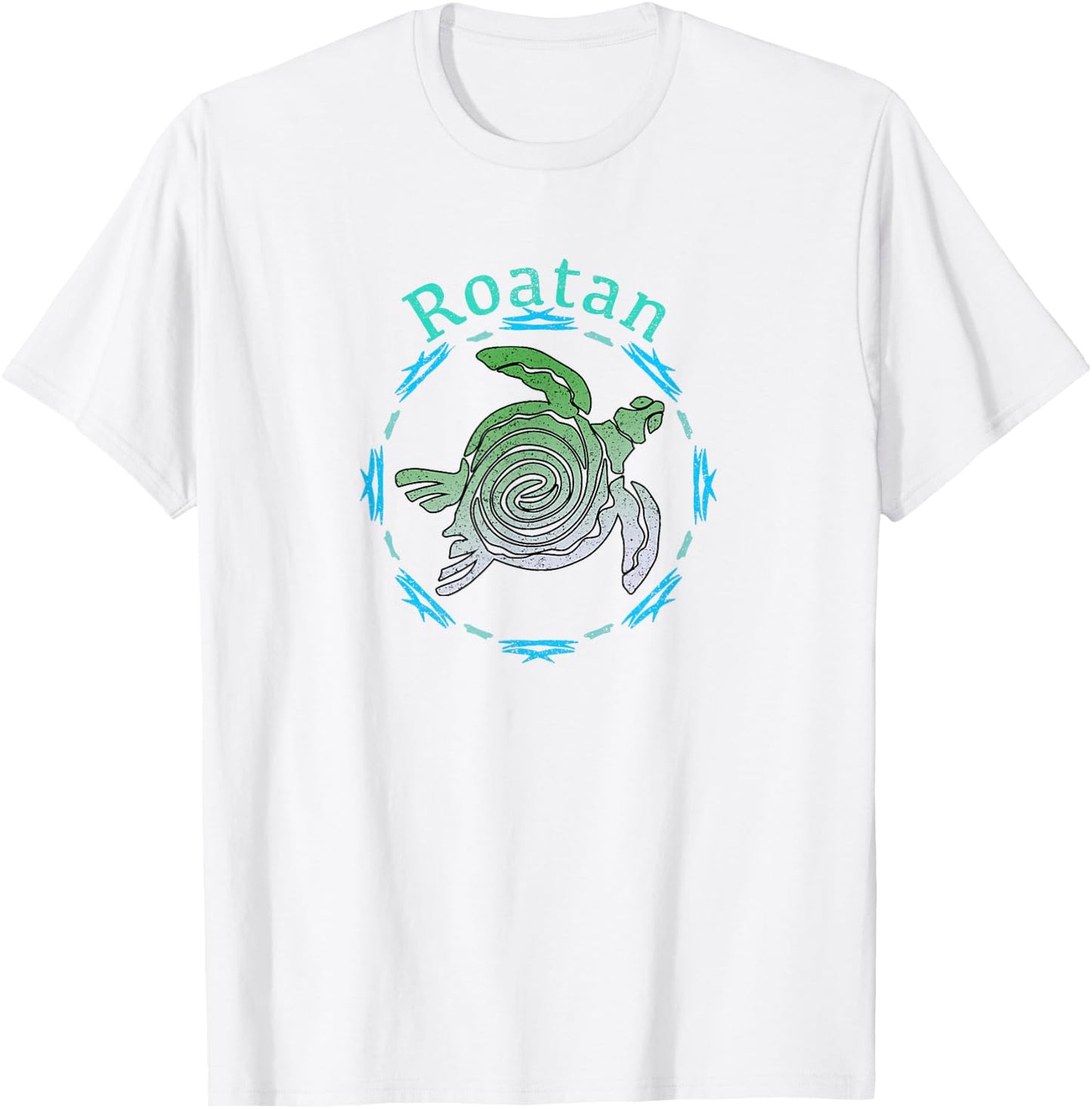 Roatan Vintage Tribal Turtle Gift T-Shirt - T-Shirt | White