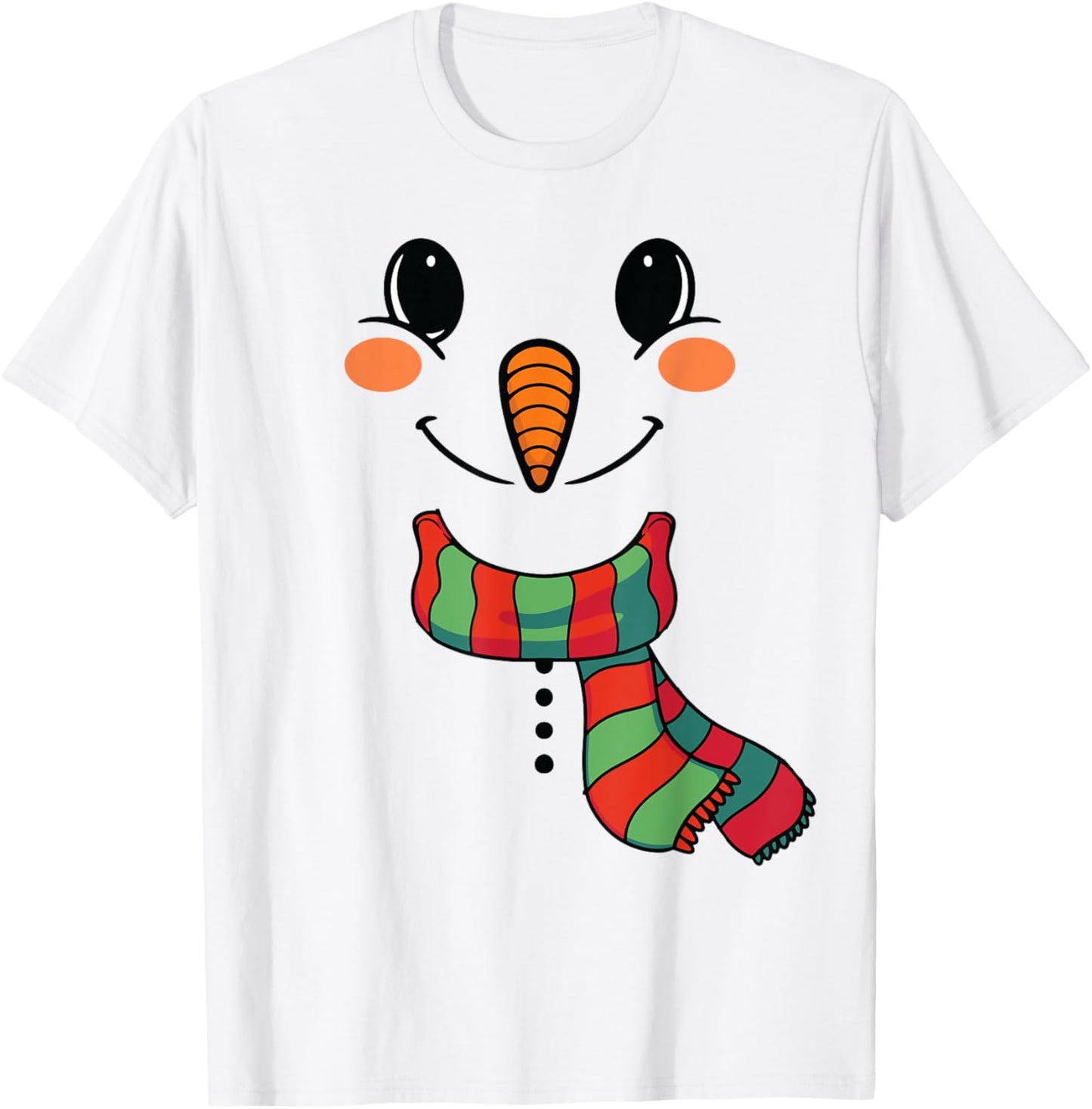 Snow Boy Shirt Snowman Face with Carrot Nose Kids Boys Girls T-Shirt - T-Shirt | White