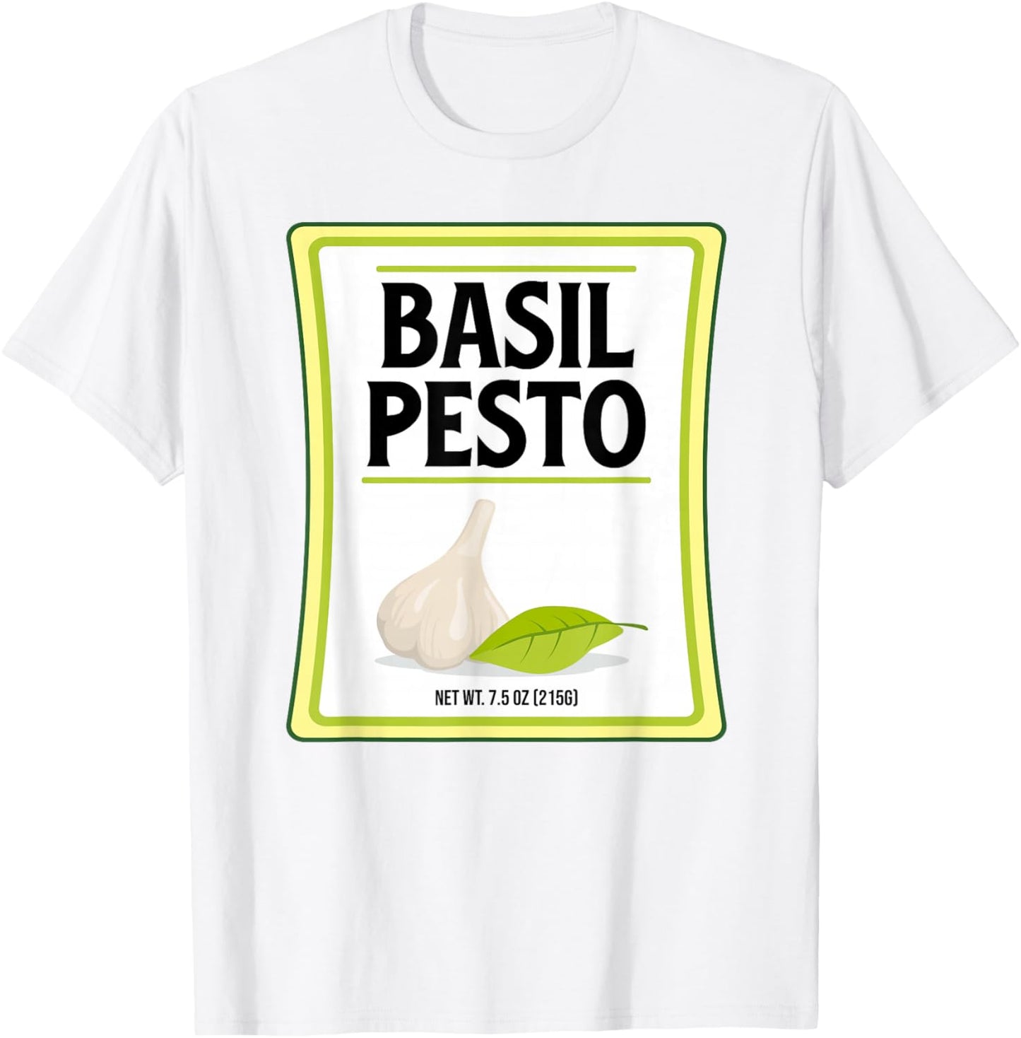 Pesto Basil Costume Lazy Halloween Condiment Group Matching T-Shirt - T-Shirt | White