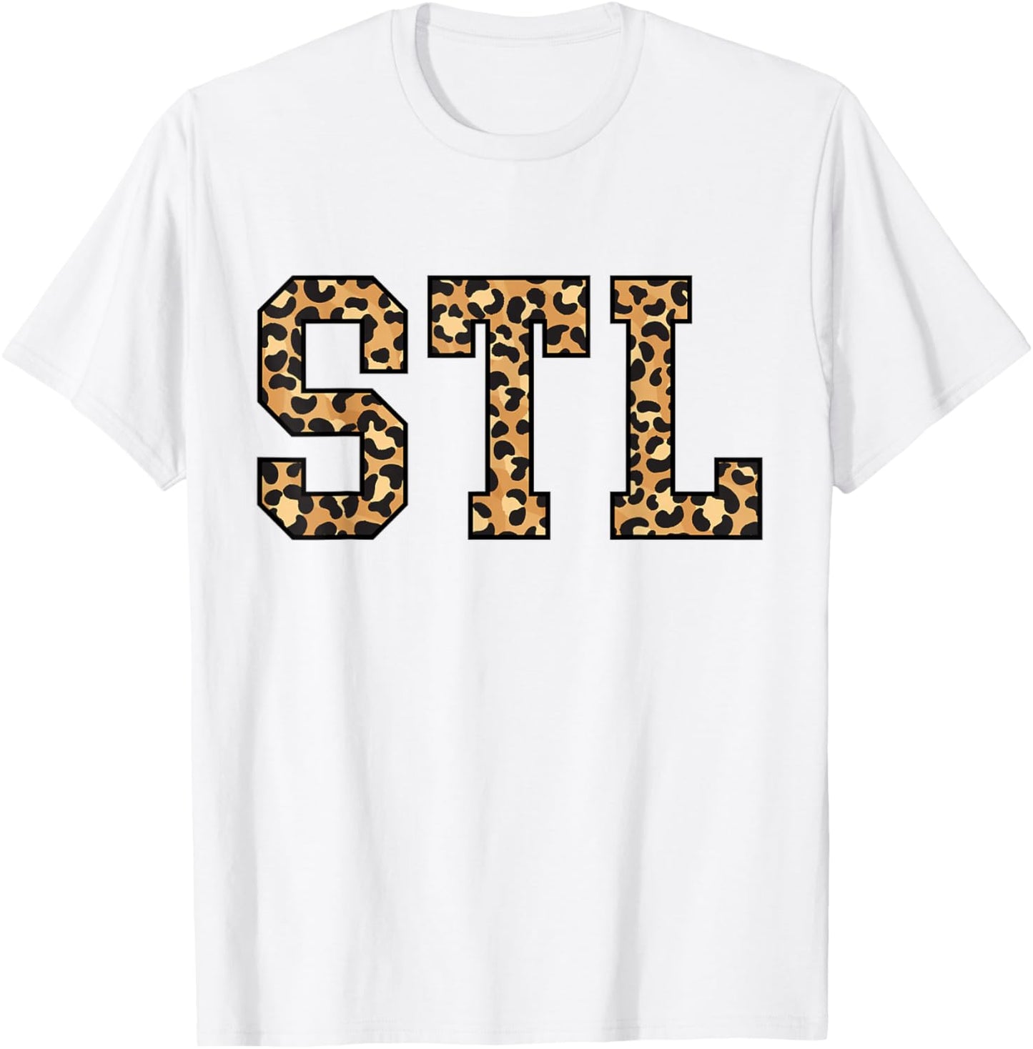 STL Leopard Pattern St. Louis T-Shirt - T-Shirt | White