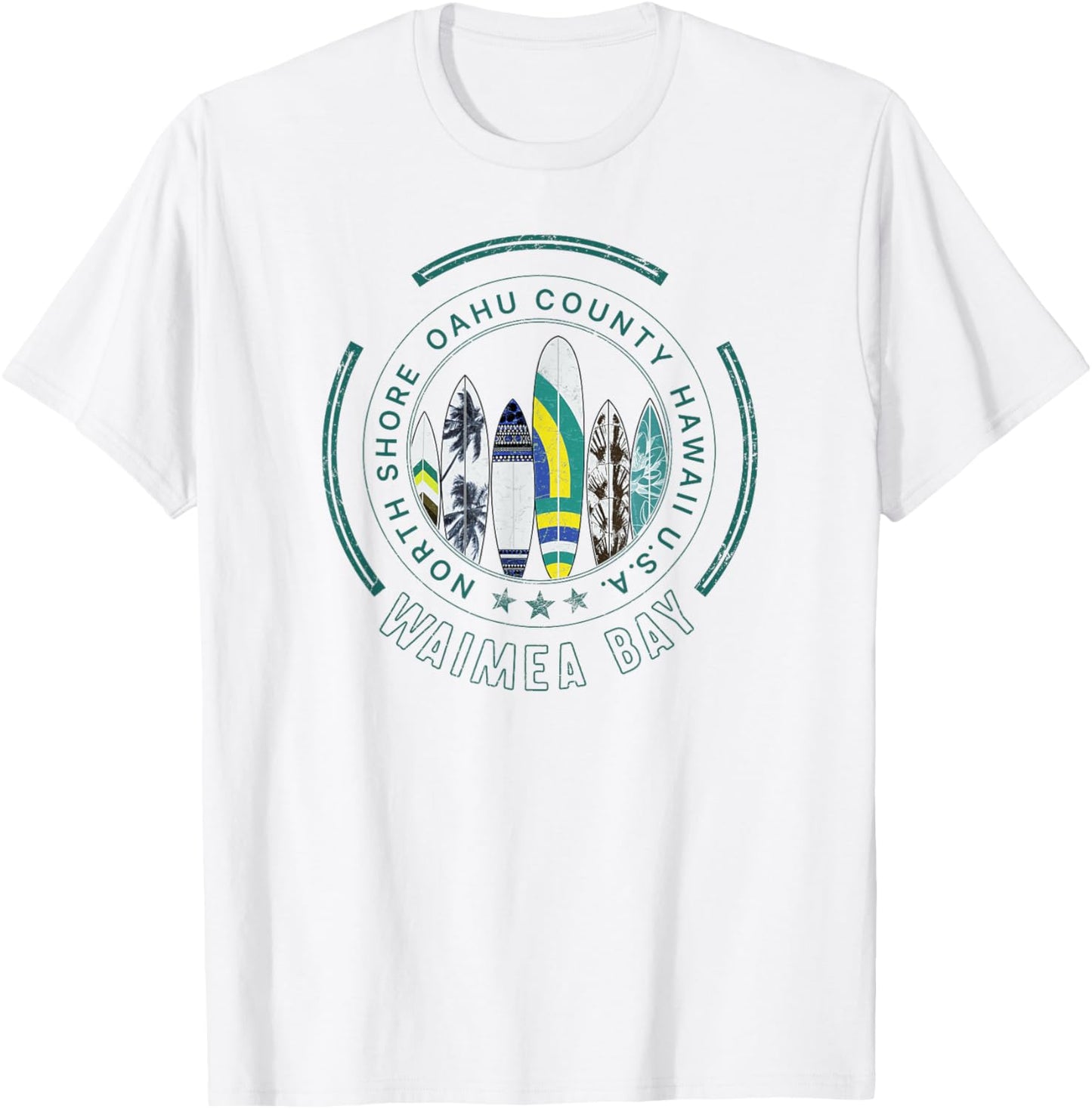 Hawaii Waimea Bay Hawaiian Surfing T-Shirt - T-Shirt | White