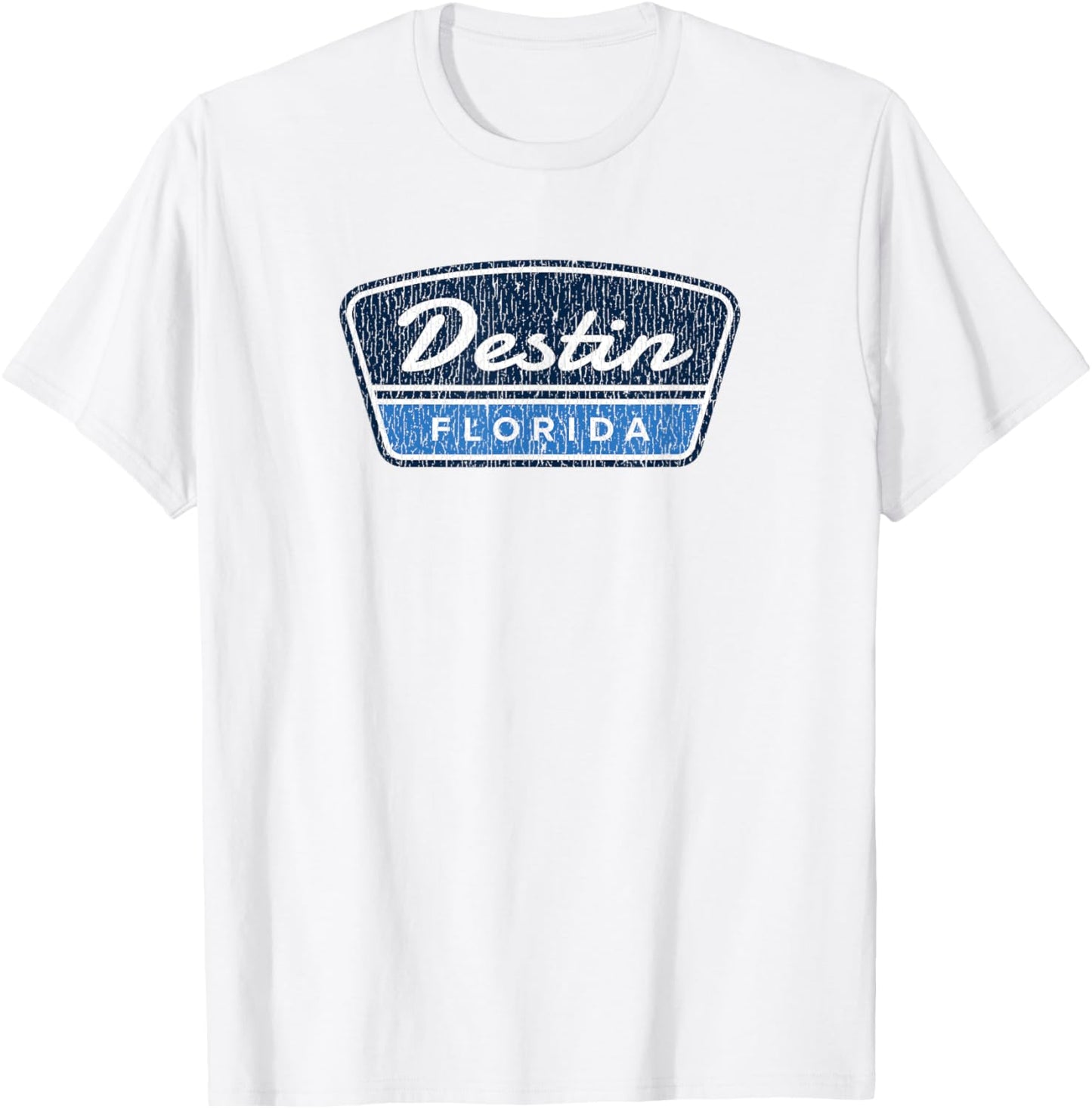 Destin Florida Retro Vintage Souvenir Badge T-Shirt - T-Shirt | White