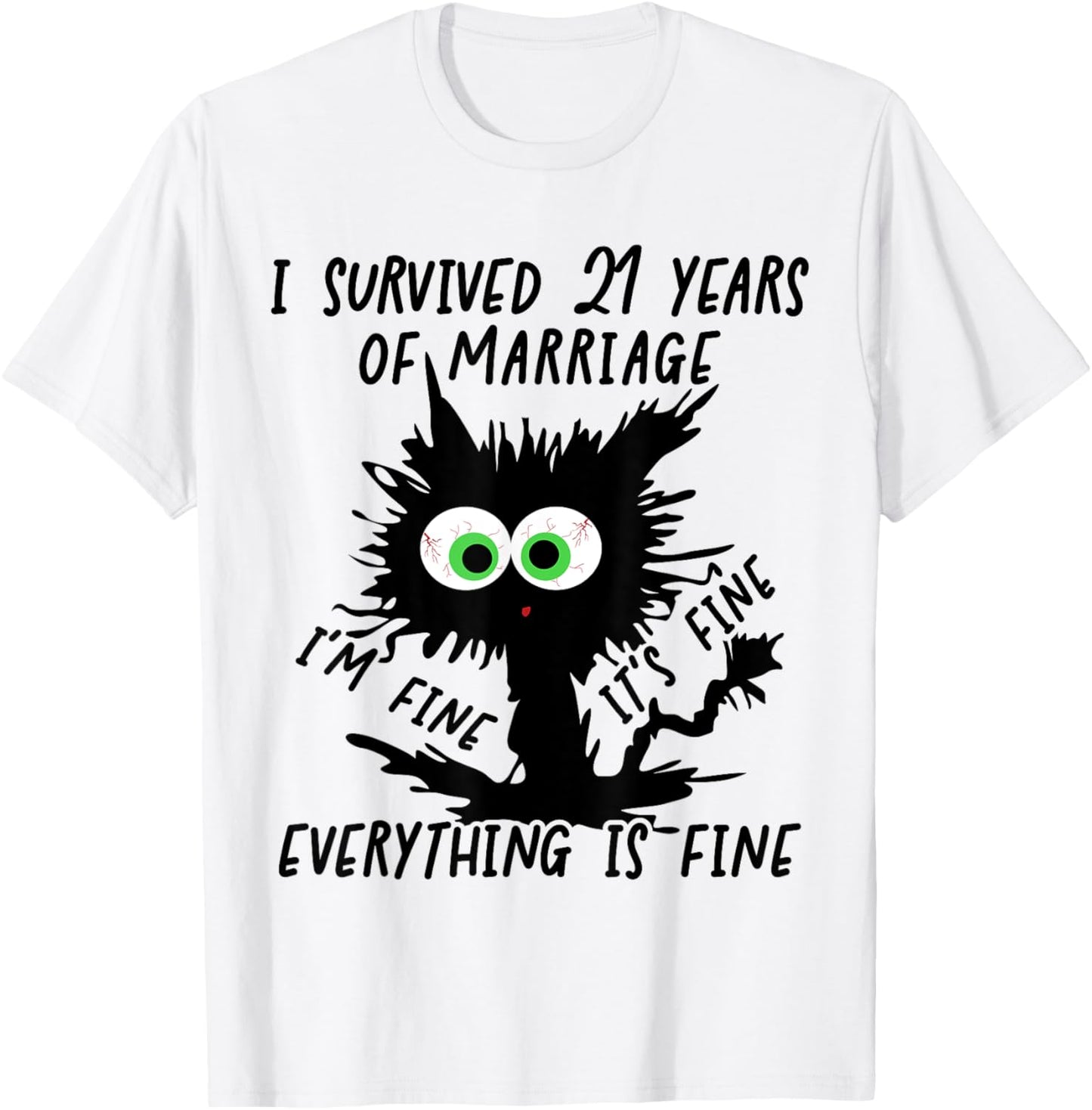 Nickel Wedding I Survived 21 Years Of Marriage T-Shirt - T-Shirt | White