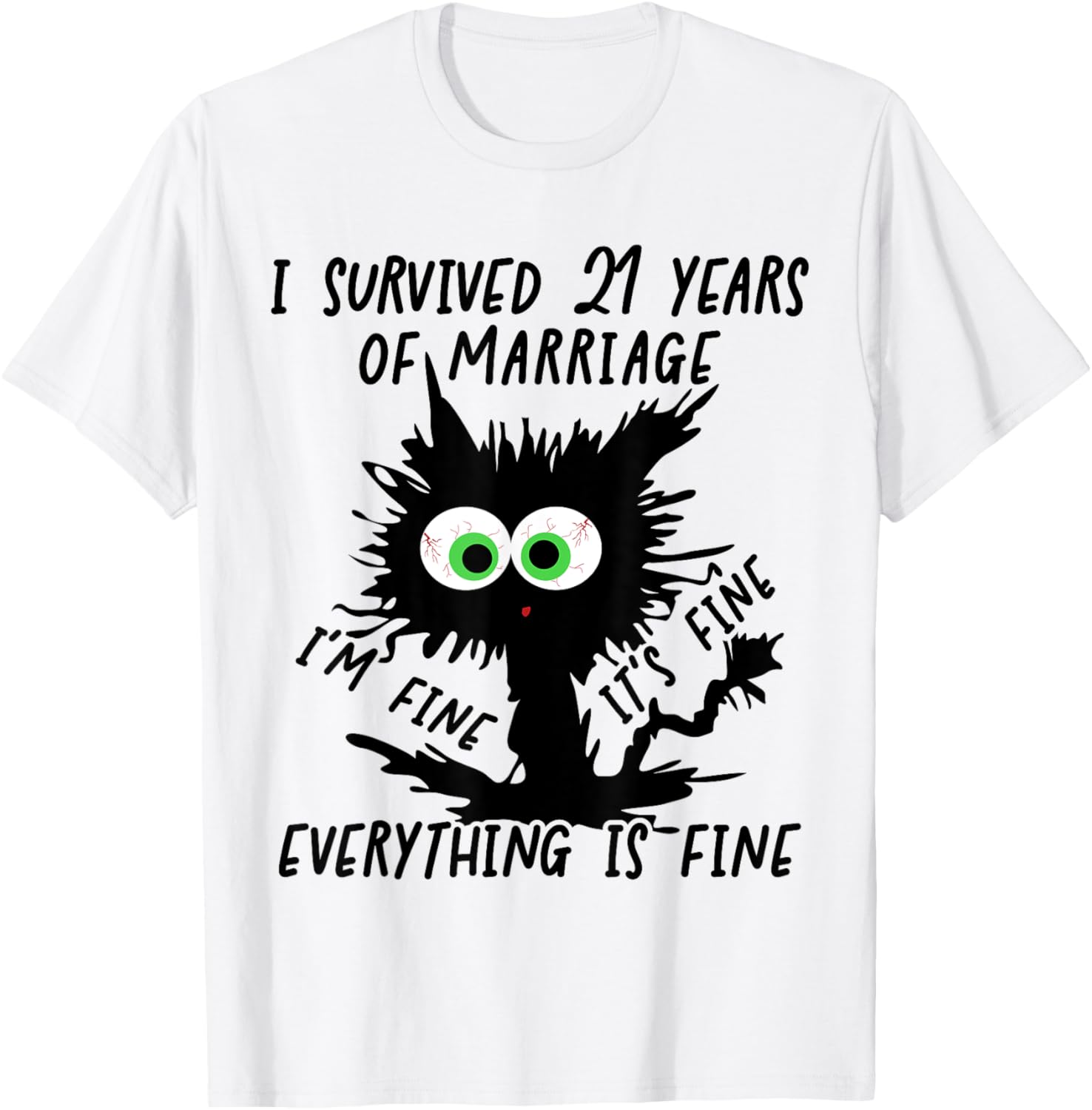 Nickel Wedding I Survived 21 Years Of Marriage T-Shirt - T-Shirt | White