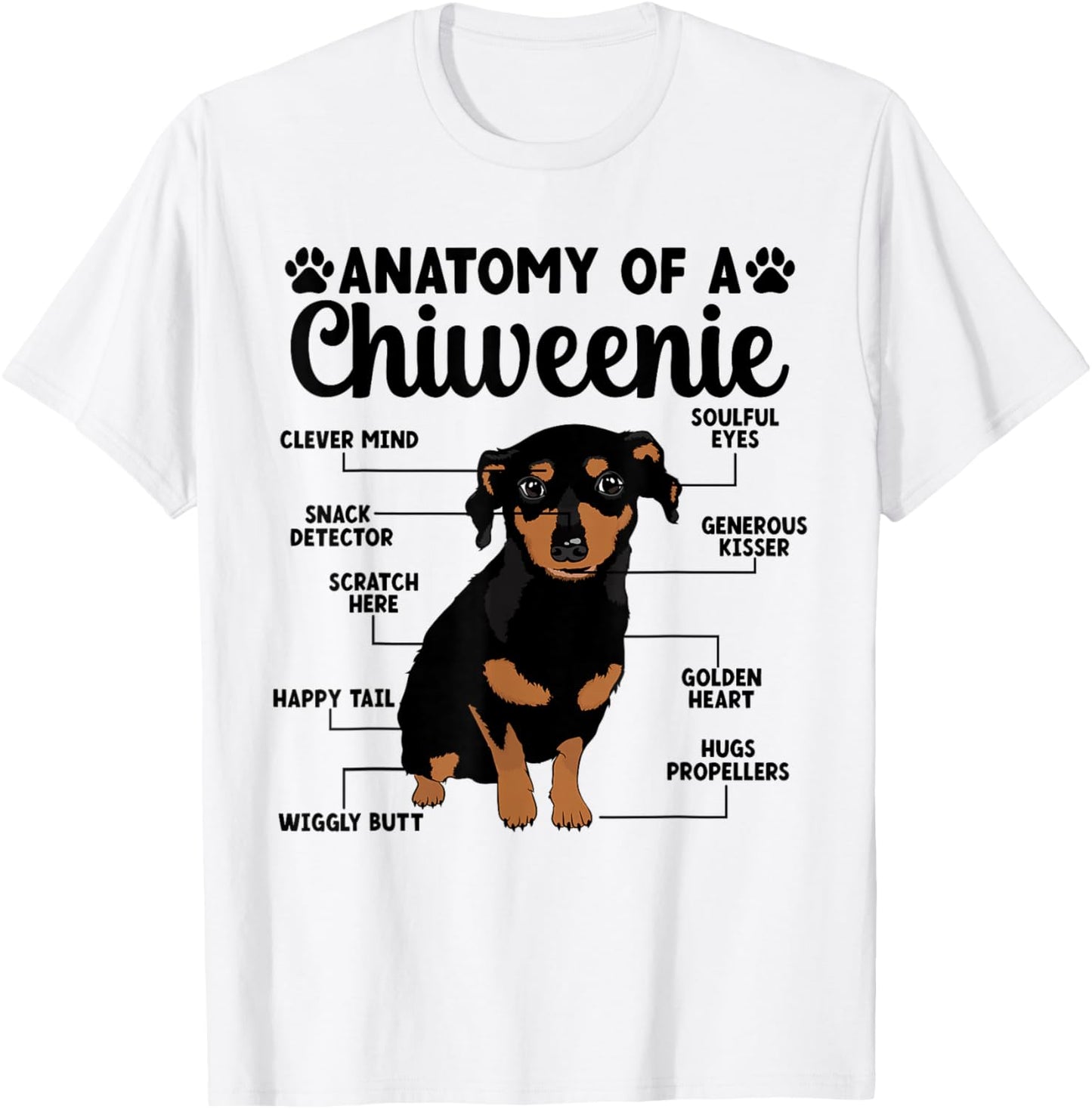 Anatomy Of A Chiweenie Owner Chiweenie Mom Chiweenie Dad T-Shirt - T-Shirt | White