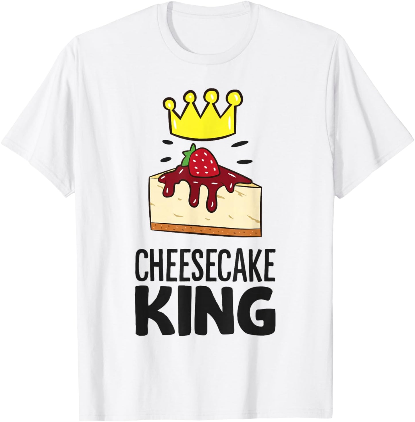 Cheesecake King Men Boys Strawberry Cheesecake T-Shirt - T-Shirt | White