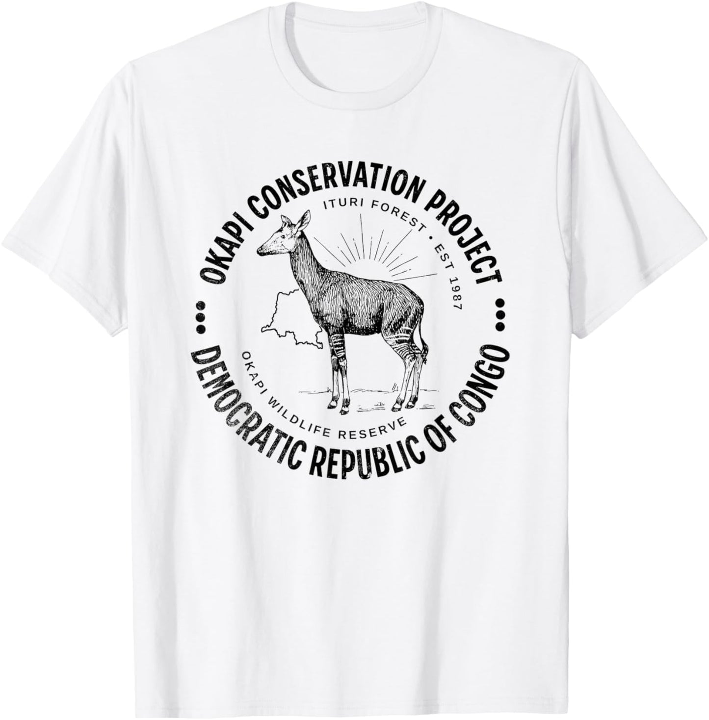 Okapi Conservation African Congo Wildlife Preservation Okapi T-Shirt - T-Shirt | White